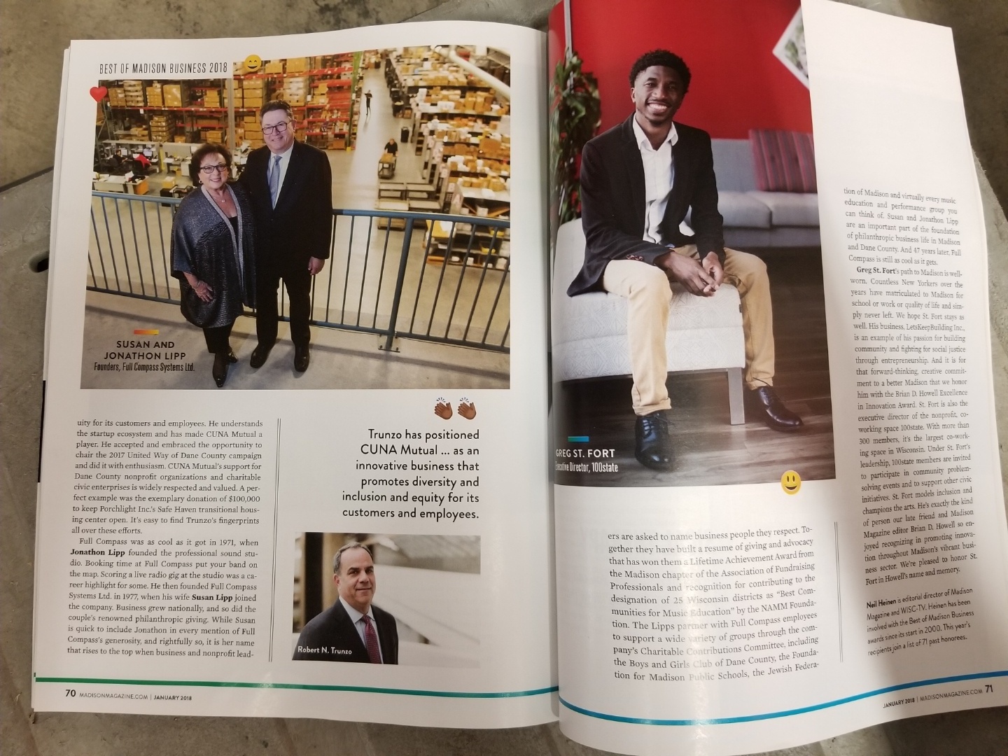 Greg St. Fort featured in Madison Magazine Best of Business 2018